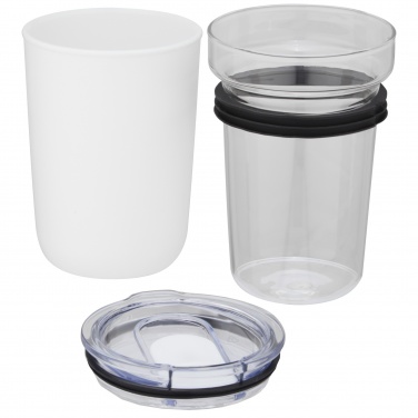 Logotrade Werbeartikel das Foto: Bello 420 ml Glasbecher mit Außenwand aus recyceltem Kunststoff