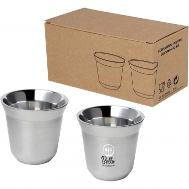 Logotrade Geschäftsgeschenke das Foto: Duo 80 ml RCS-zertifiziertes Espressotassen Set aus Edelstahl 