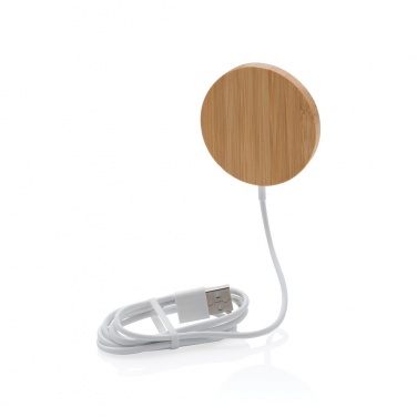Logotrade Logogeschenke das Foto: 10W Bambus magnetischer Wireless Charger