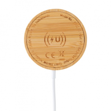 Logotrade Geschäftsgeschenke das Foto: 10W Bambus magnetischer Wireless Charger