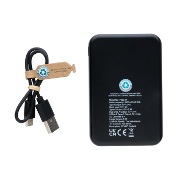 Logotrade Logogeschenke das Foto: 5.000mAh Powerbank aus RCS recyceltem Kunststoff