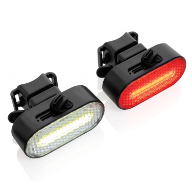 Logotrade werbemittel das Foto: Lumino USB Fahrradlicht-Set aus RCS recyceltem Kunststoff