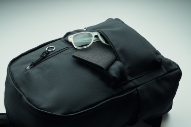 Logotrade Werbeartikel das Foto: Ein 15-Zoll-Laptop-Rucksack aus recycelter Pre-Consumer-Baumwolle mit individuell anpassbarem Druck