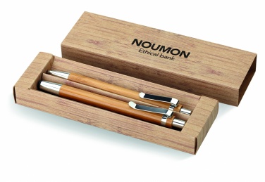 Logotrade Logogeschenke das Foto: Set aus Bambus-Stift und -Bleistift