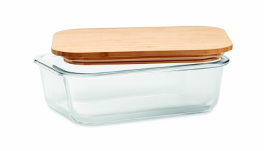 Logotrade werbemittel das Foto: Lunchbox Glas mit Bambus