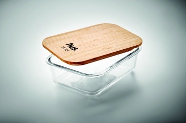 Logotrade werbemittel das Foto: Lunchbox Glas mit Bambus