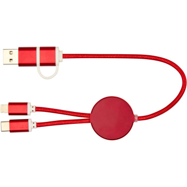 Logotrade Firmengeschenke das Foto: Alasia 30 cm 5-in-1 Kabel aus recyceltem Kunststoff für Datenübertragung und 27W Schnellladung