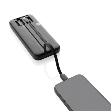Logotrade Logogeschenke das Foto: Turbopack 10000mAh Powerbank mit integr. Kabeln aus RCS rABS