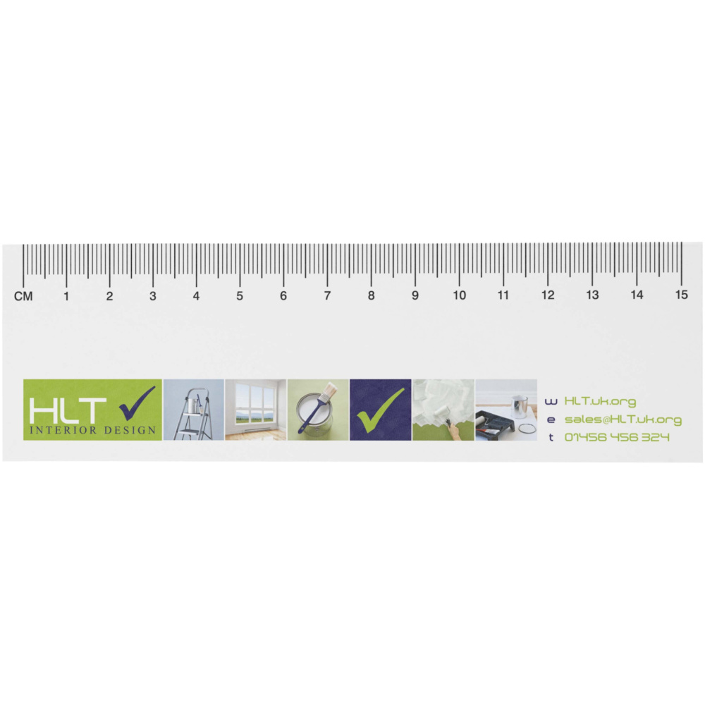 Logotrade Werbeartikel das Foto: Sticky-Mate® Haftnotizen mit gedrucktem 15 cm Lineal aus recyceltem Material