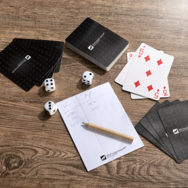 Logotrade Geschäftsgeschenke das Foto: Spielkarten- und Würfelset MURRAY Schwarzwolf