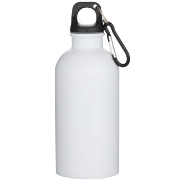 Logotrade Werbegeschenke das Foto: Oregon 400 ml RSC-zertifizierte einwandige Sublimation Trinkflasche aus recyceltem Edelstahl mit Karabinerhaken