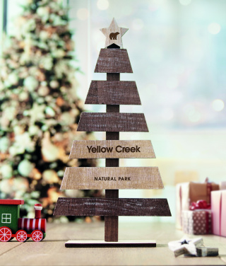 Logotrade Werbeartikel das Foto: Weihnachtsbaum aus Holz