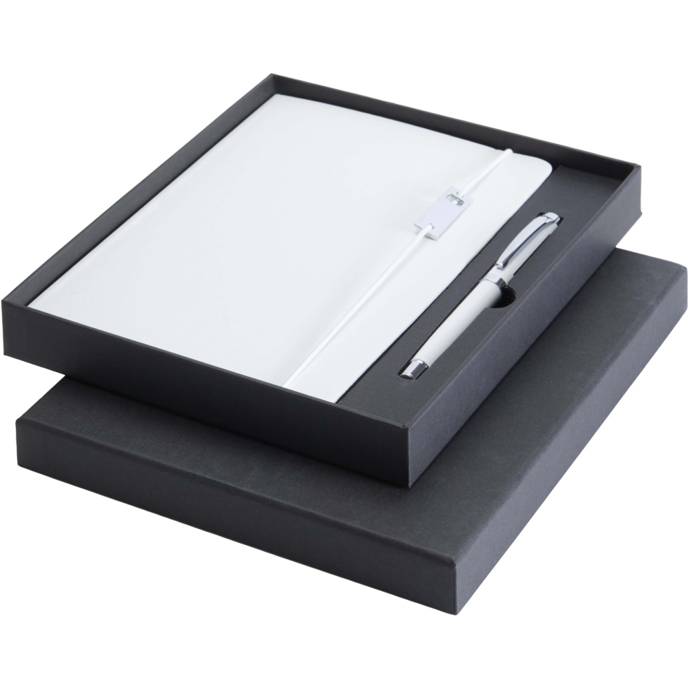 Logotrade Werbeartikel das Foto: Legato Elegance A5 Hardcover Notizbuch mit Tintenroller Set