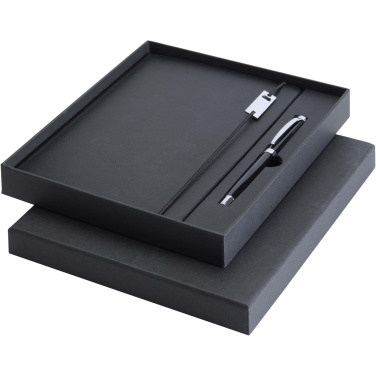 Logotrade Werbeartikel das Foto: Legato Elegance A5 Hardcover Notizbuch mit Tintenroller Set