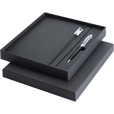Logotrade Firmengeschenke das Foto: Legato Elegance A5 Hardcover Notizbuch mit Tintenroller Set