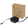 Gloas Aufrollbares 5 in 1 Kabel aus Recyclingmaterial mit Datensynchronisierung und 100 W Schnellladefunktion sowie Smartphone Toolkit, Tiefschwarz