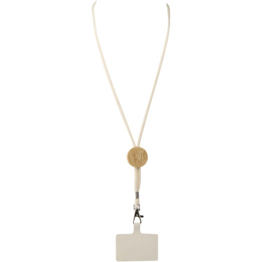 Logotrade werbemittel das Foto: Adhab Smartphone Lanyard mit Bambusdetails