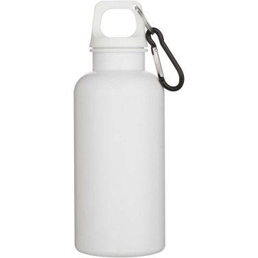 Logotrade Geschäftsgeschenke das Foto: Oregon 400 ml einfarbige RS-zertifizierte Trinkflasche aus recyceltem Kunststoff mit Karabinerhaken