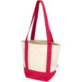Sam 320 g/m² Mini-Tragetasche aus GRS recycelter Baumwolle, Rot / Natur