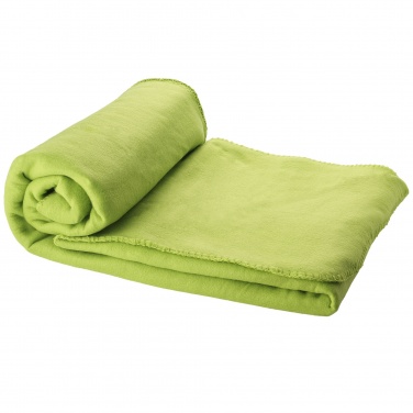 Logo trade advertising product photo of: Huggy fleece plaid blanket with carry pouch