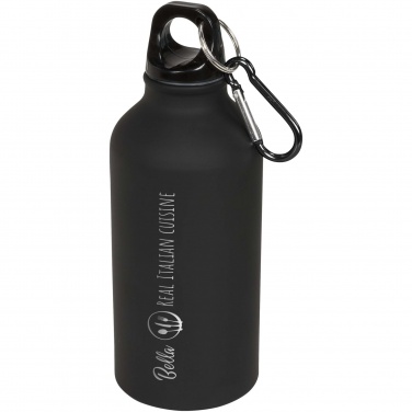 Logo trade promotional giveaways image of: Oregon 400 ml matte water bottle with carabiner