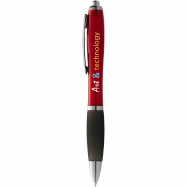 Logo trade promotional items picture of: Nash ballpoint pen coloured barrel and black grip