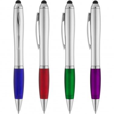 Logo trade promotional item photo of: Nash stylus ballpoint with coloured grip