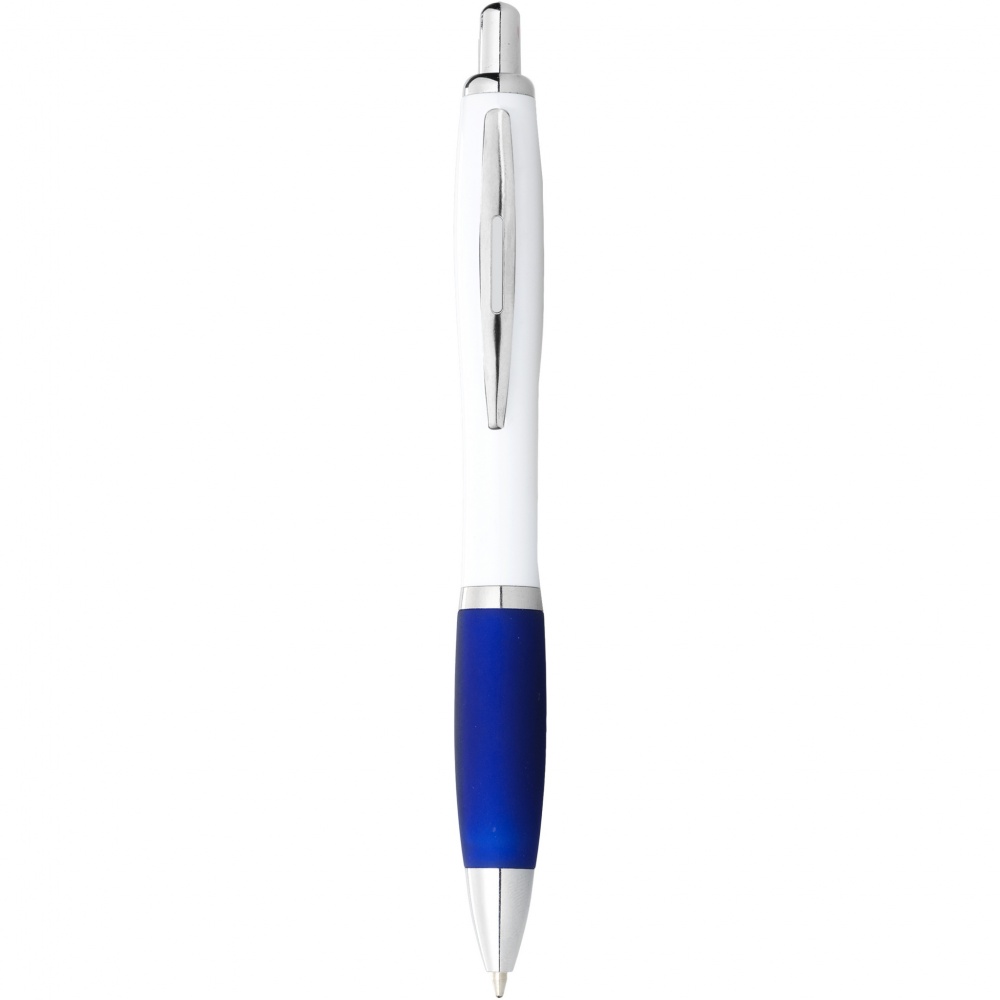 Logo trade promotional gifts picture of: Nash ballpoint pen white barrel and coloured grip