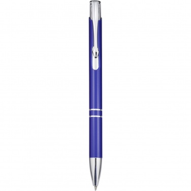 Logo trade promotional items image of: Moneta aluminium click ballpoint pen (blue ink)