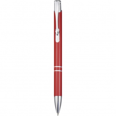 Logo trade promotional merchandise picture of: Moneta aluminium click ballpoint pen (blue ink)