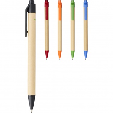 Logo trade business gifts image of: Berk recycled carton and corn plastic ballpoint pen