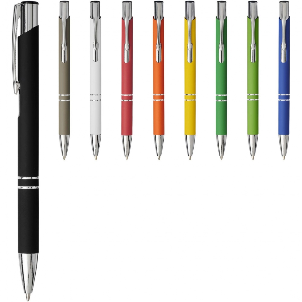 Logo trade promotional products image of: Moneta soft touch ballpoint pen