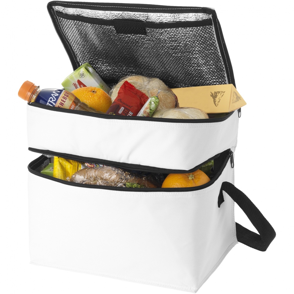 Logo trade business gift photo of: Oslo 2-zippered compartments cooler bag 13L