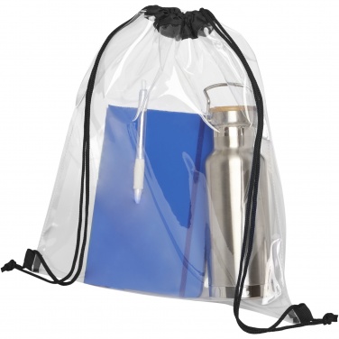 Logo trade promotional giveaway photo of: Lancaster transparent drawstring bag 5L