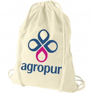 Logo trade corporate gifts image of: Oregon 100 g/m² cotton drawstring bag 5L