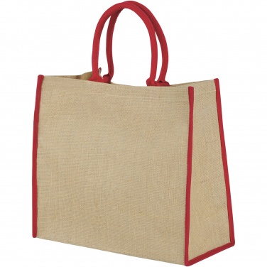 Logotrade promotional giveaway image of: Harry coloured edge jute tote bag 25L