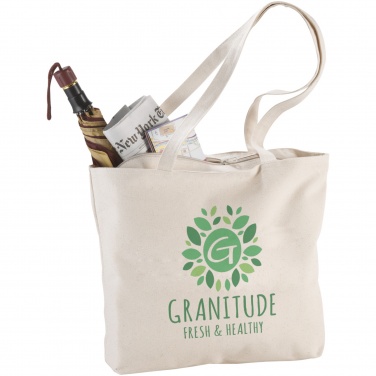 Logotrade promotional merchandise picture of: Ningbo 320 g/m² zippered cotton tote bag 15L