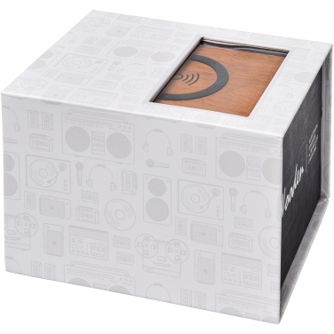 Logotrade promotional merchandise picture of: Wooden 3W speaker with wireless charging pad