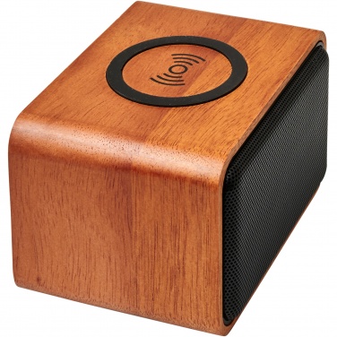 Logotrade promotional gifts photo of: Wooden 3W speaker with wireless charging pad