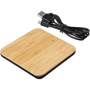 Logotrade business gifts photo of: Leaf 5W bamboo and fabric wireless charging pad