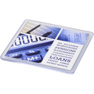 Logo trade business gift photo of: Ellison square plastic coaster with paper insert