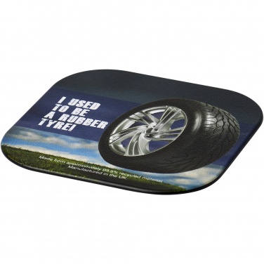 Logo trade promotional products image of: Brite-Mat® square coaster with tyre material