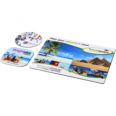 Logo trade promotional merchandise picture of: Brite-Mat® mouse mat and coaster set combo 1