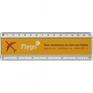 Logo trade promotional giveaway photo of: Ellison 15 cm plastic insert ruler