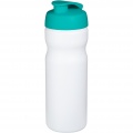 Baseline® Plus 650 ml flip lid sport bottle, White / Aqua