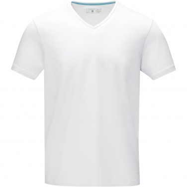 Logo trade promotional gifts image of: Kawartha short sleeve men's organic V-neck t-shirt
