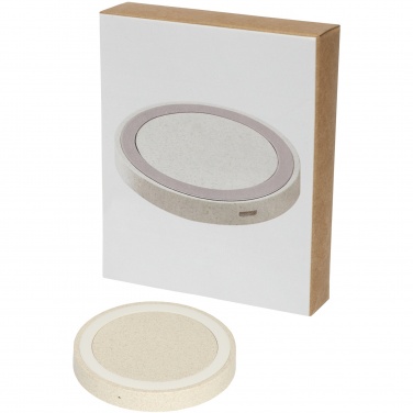 Logo trade promotional giveaways picture of: Naka 5W wheat straw wireless charging pad