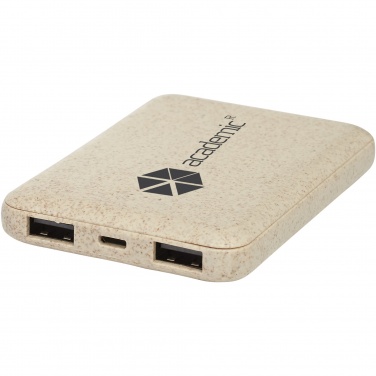 Logo trade promotional giveaways image of: Asama 5000 mAh wheat straw power bank