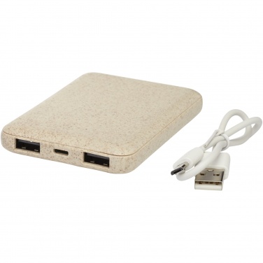 Logo trade advertising product photo of: Asama 5000 mAh wheat straw power bank