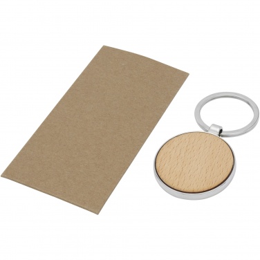 Logotrade business gifts photo of: Moreno beech wood round keychain